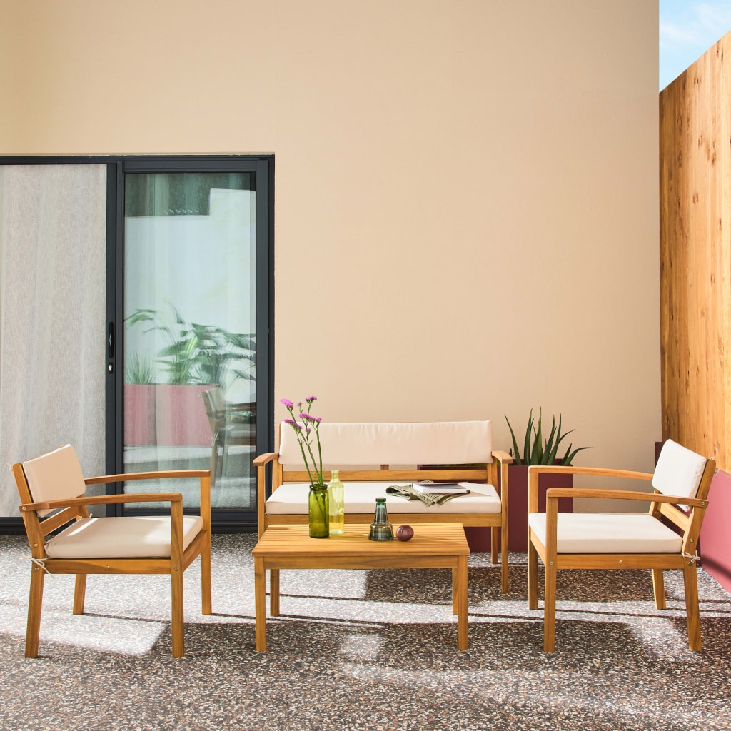 Salon de jardin bois d'acacia 4 places KOMODA