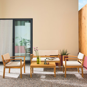 Salon de jardin bois d'acacia 4 places KOMODA