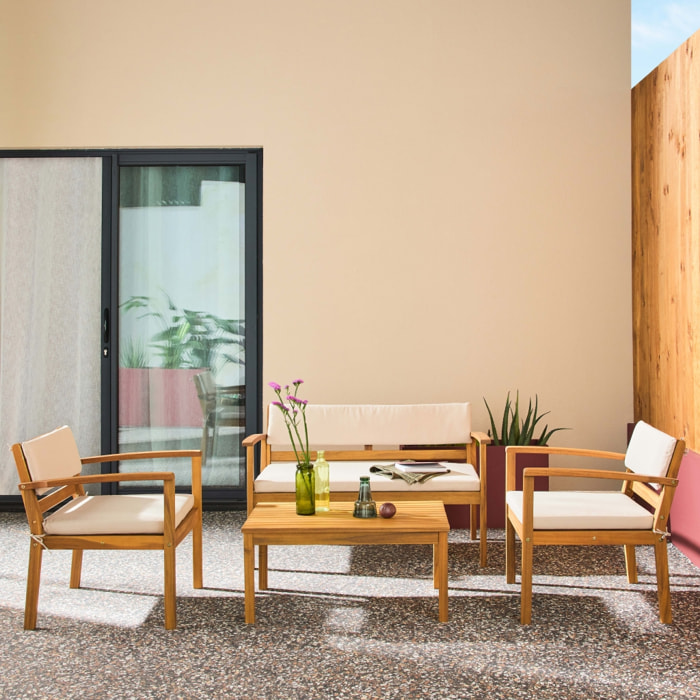 Salon de jardin bois d'acacia 4 places KOMODA