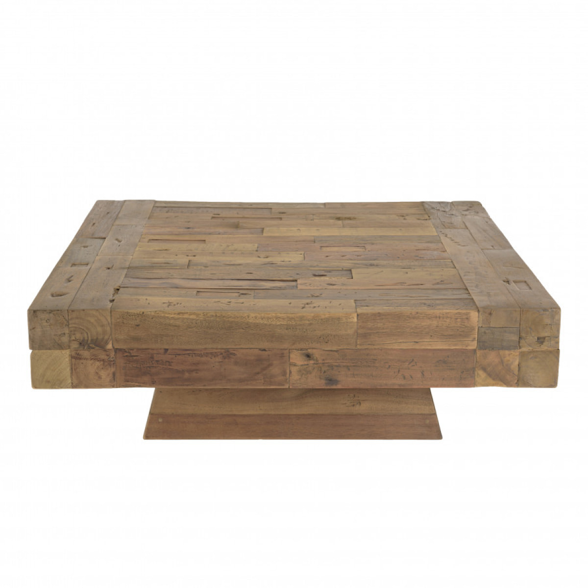 LEONCE - Table basse carrée bois massif marron
