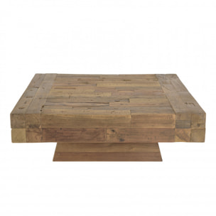 LEONCE - Table basse carrée bois massif marron