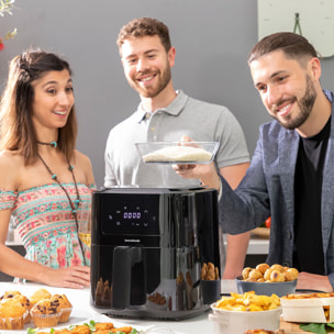 Pack Friteuse à Air avec Balance et Panier en Silicone Pliable pour Friteuses à Air InnovaGoods