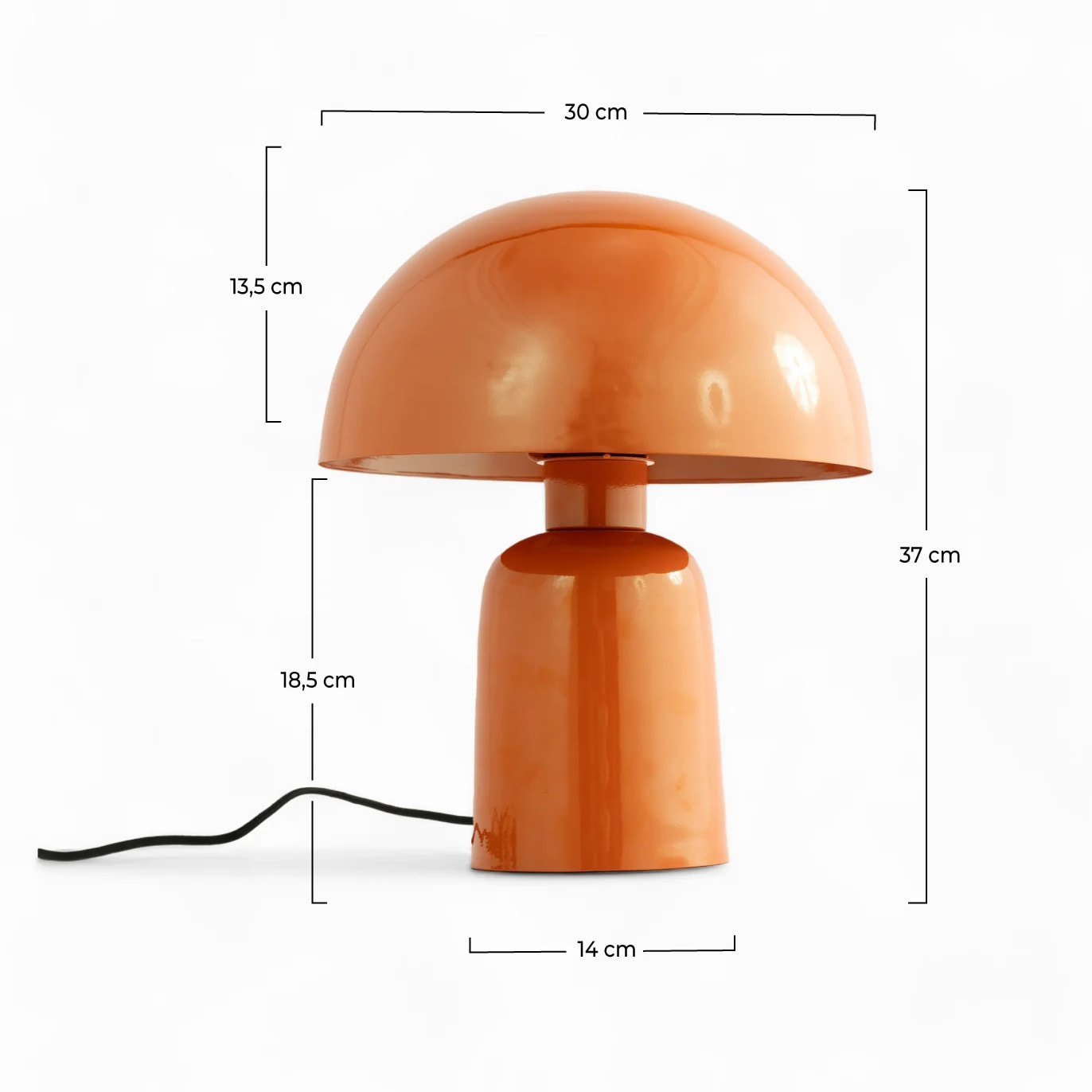 Lampe champignon en métal orange - Clara