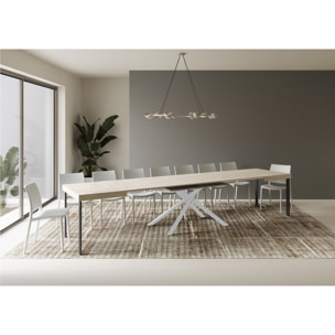 Mesa extensible 90x120/380 cm Karida cachemira patas blanca