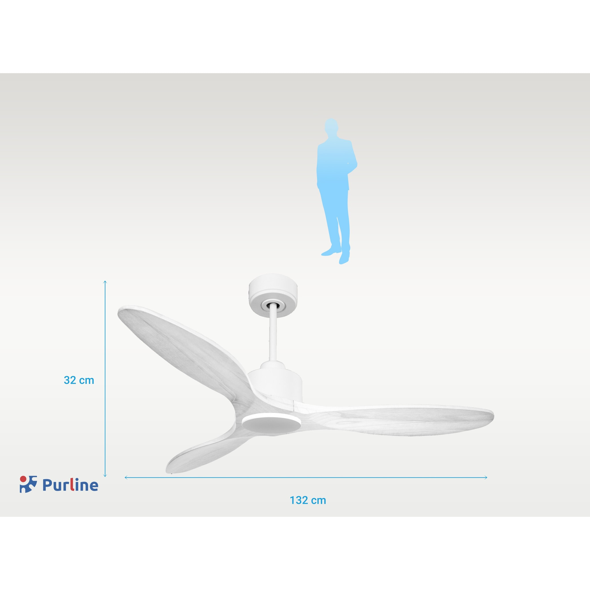 Ventilador de techo Reversible Termostato Wifi Motor DC Techos Inclinados Mando a Distancia Hypersilence Memoria SantoriniD132C0367703 PURLINE