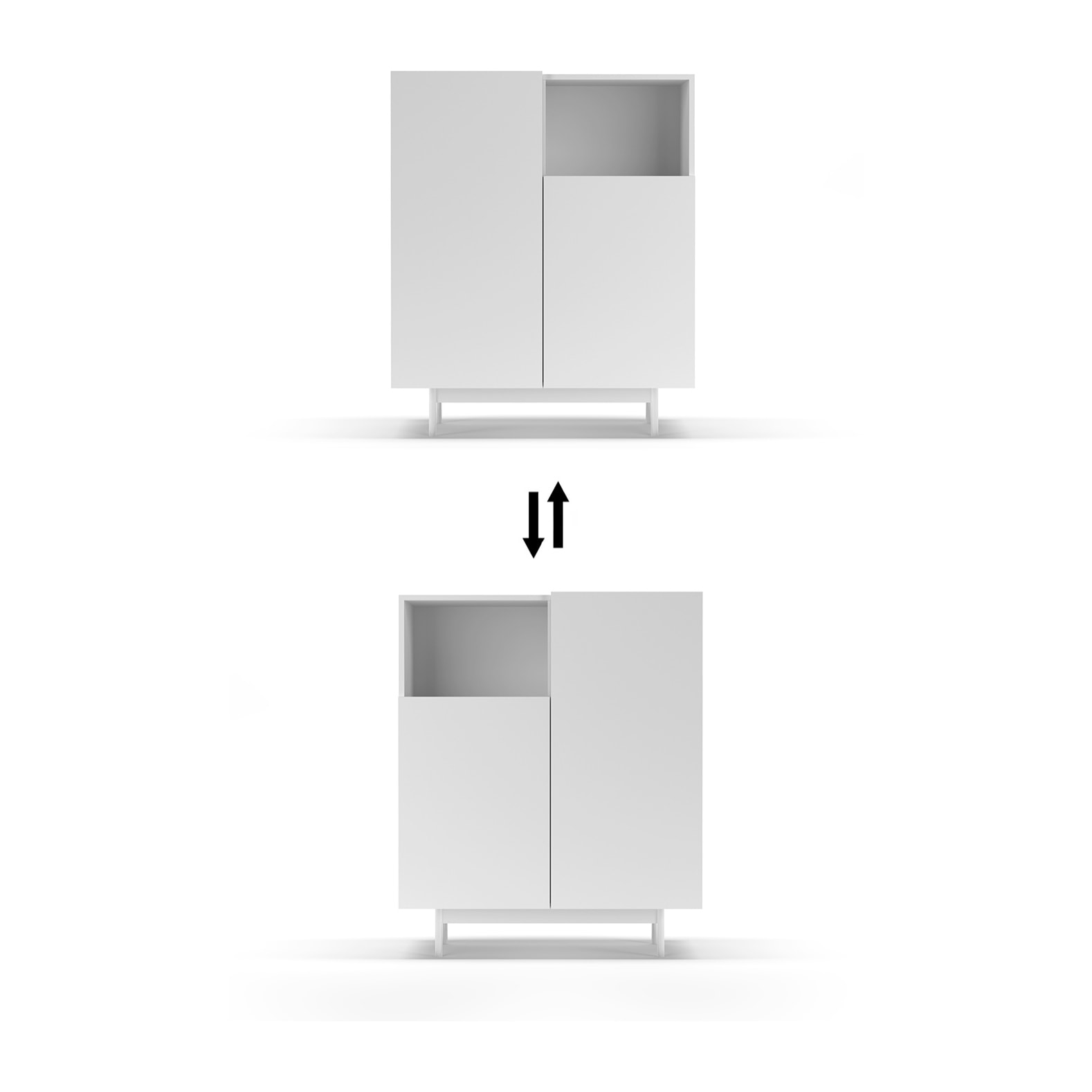 Aparador 1 hueco Printed blanco 110x90x34 cm