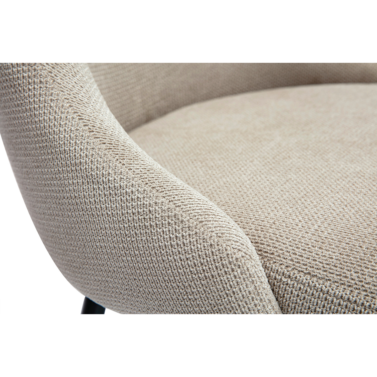 Chaises en tissu chenille beige et métal noir (lot de 2) HASTA