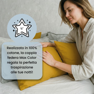COPPIA FEDERE MAX COLOR, 100% Cotone, Made in Italy - SENAPE