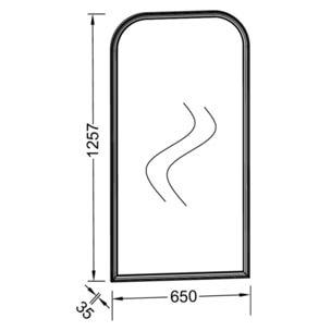 Miroir vertical salle de bain Cléo 1889 Rose Pâle Velours