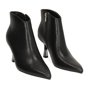 Botines negros con tacón de 7,5 cm para mujer