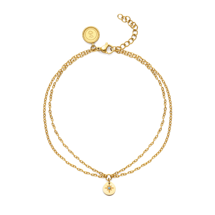 Cavigliera Boho Polar Star Acciao Placcato Oro