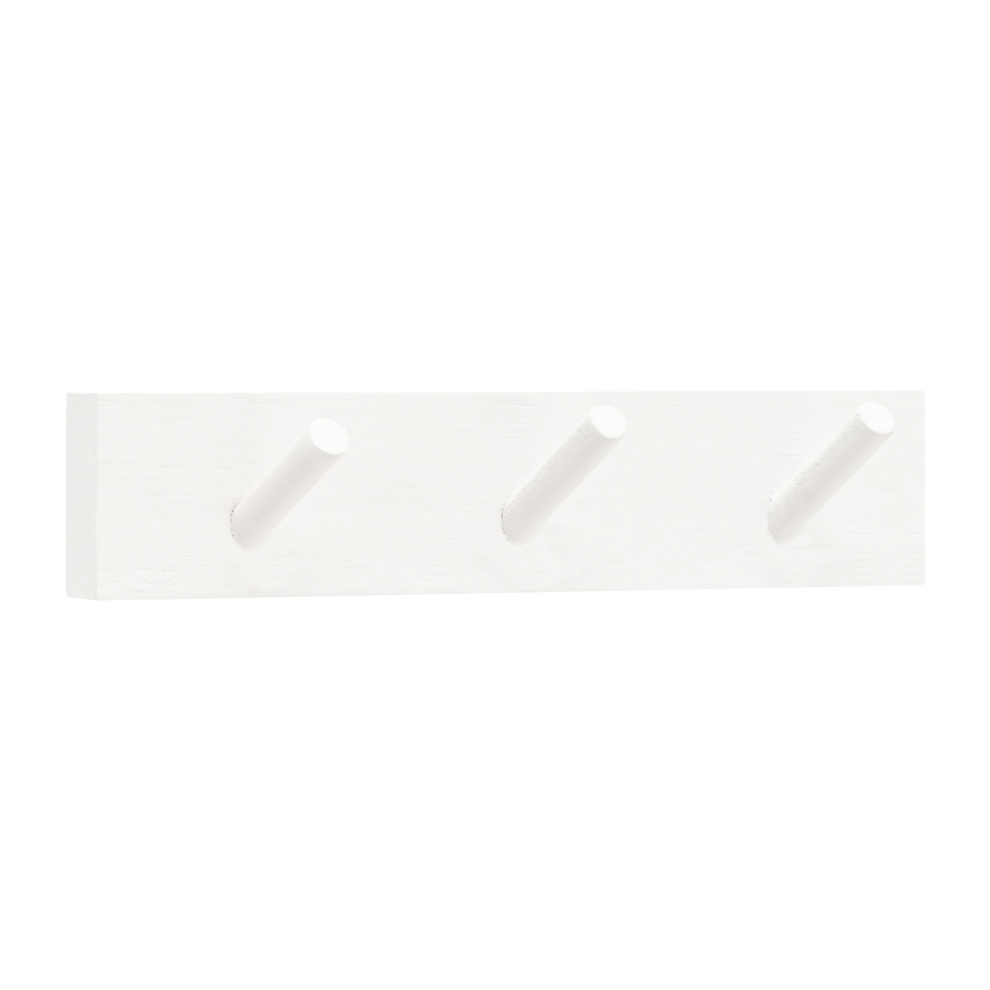 Colgador de pared de madera maciza en tono blanco de 26x5cm Alto: 5 Largo: 26 Ancho: 1.4