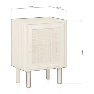 Mesita de noche Made Pino - Rattan