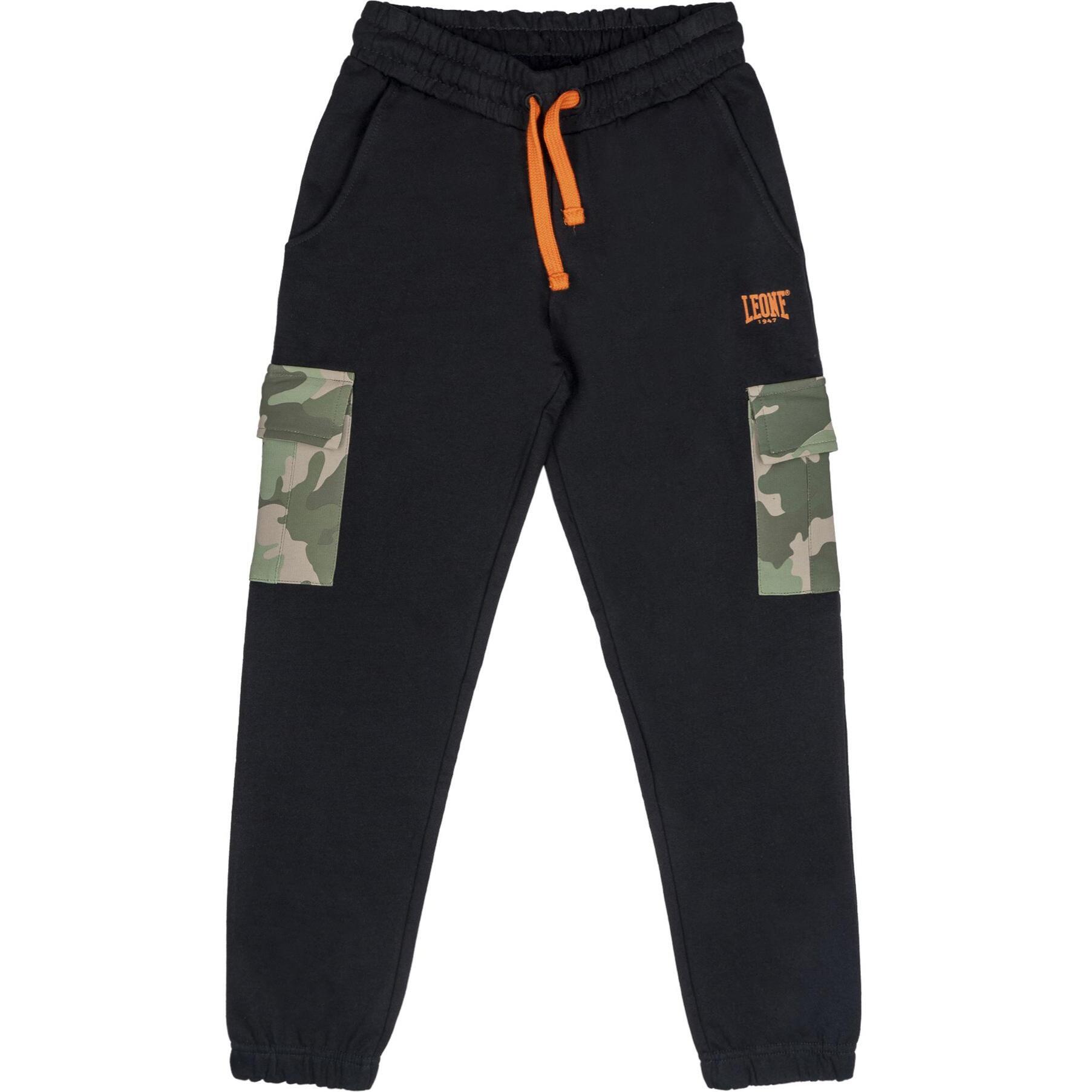 Pantalone da bambino in cotone non garzato Leone Camouflage