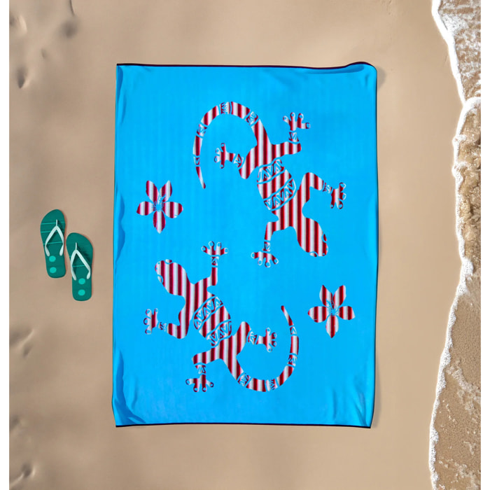 Serviette de plage éponge velours Jacquard - Carvao - 140x180cm - 400g/m²