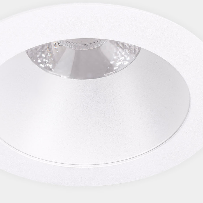 LedsC4 Downlight LED 14.3W Regulable DALI-2/PUSH, Luz Cálida 3000K, 1414 Lúmenes, IP20/IP54, Diseño Minimalista Blanco, Iluminación Interior y Exterior
