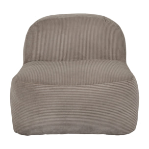 Fauteuil - HOME DECO FACTORY - Scott - Compact - Côtelé - Taupe