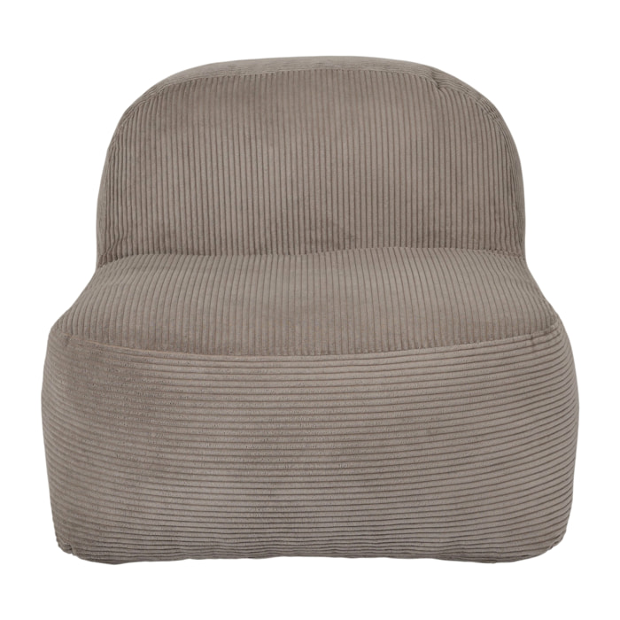 Fauteuil - HOME DECO FACTORY - Scott - Compact - Côtelé - Taupe