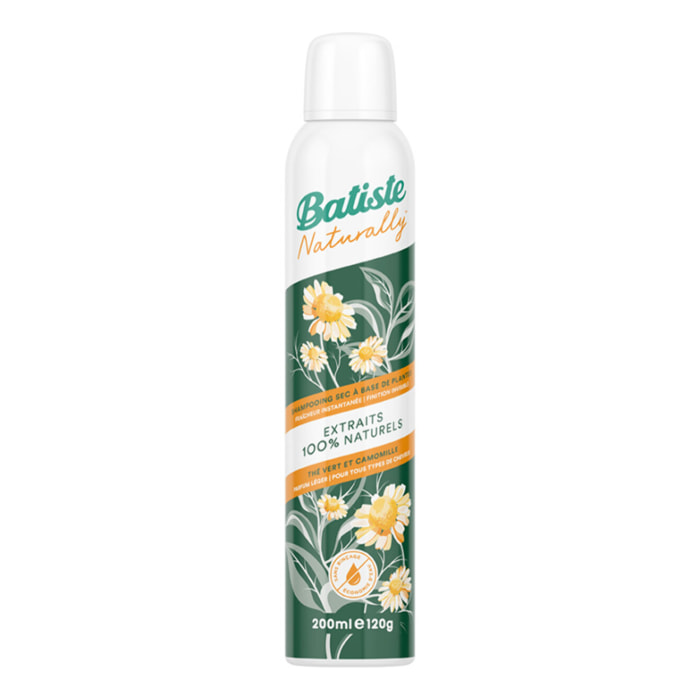 Pack de 6 - Batiste - Shampooing sec Naturally Thé Vert et Camomille