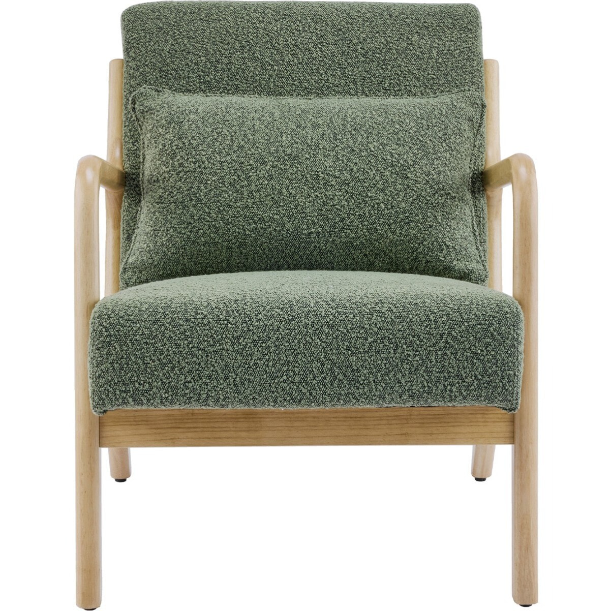 Fauteuil en bois et tissu bouclette - LANNA