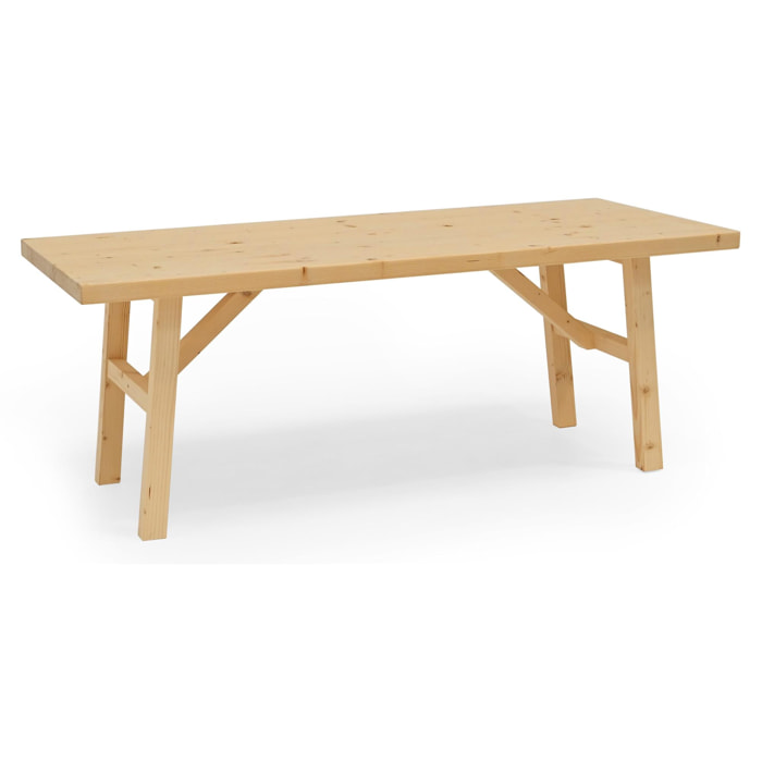 Table basse en bois massif ton naturel Hauteur: 45 Longueur: 120 Largeur: 50