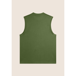 T-shirt senza maniche in jersey di cotone