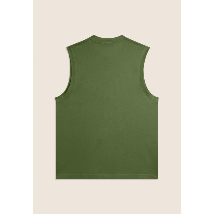 T-shirt senza maniche in jersey di cotone