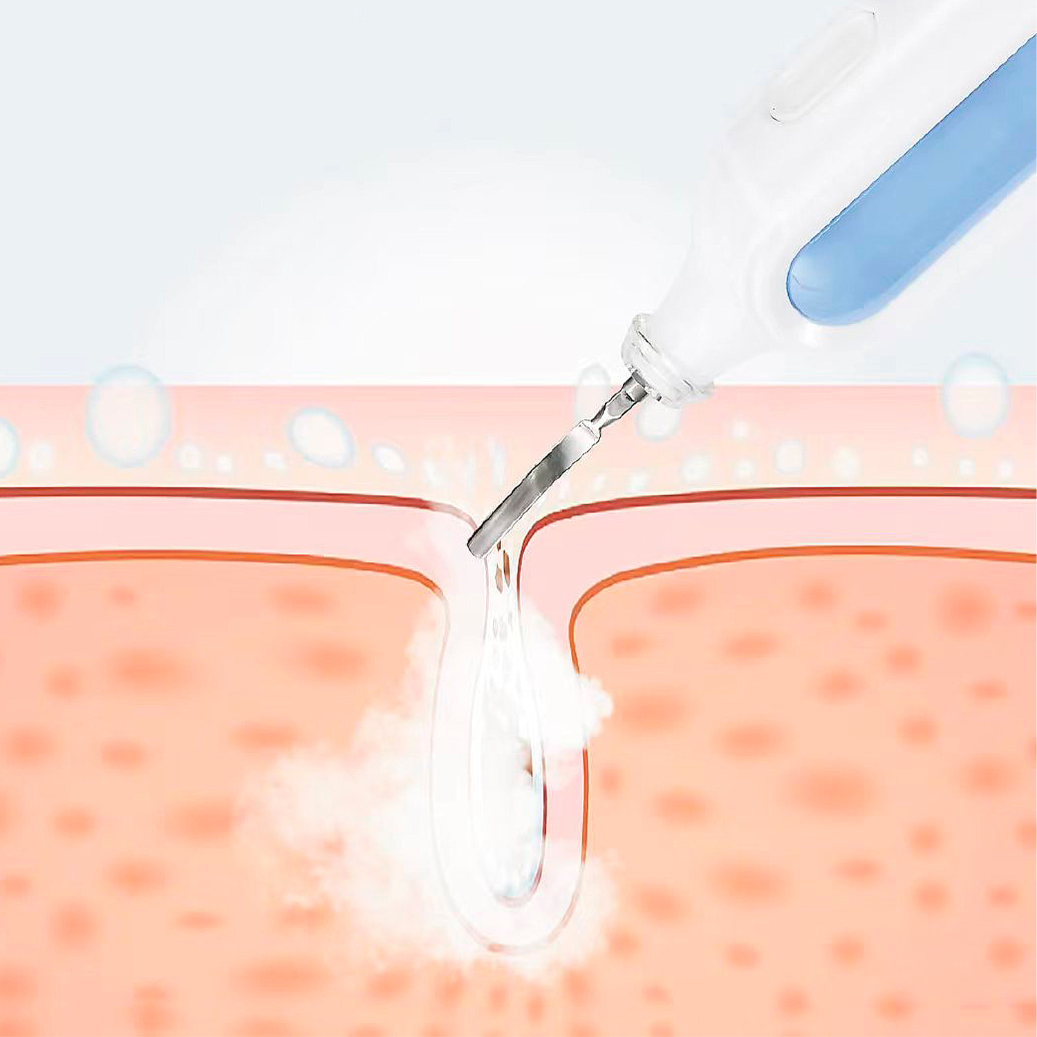 Instrumento de belleza con 3 niveles de vibración para la limpieza de poros.