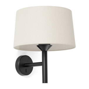 WINDSOR APLIQUE NEGRO PANTALLA LINO 1xE27