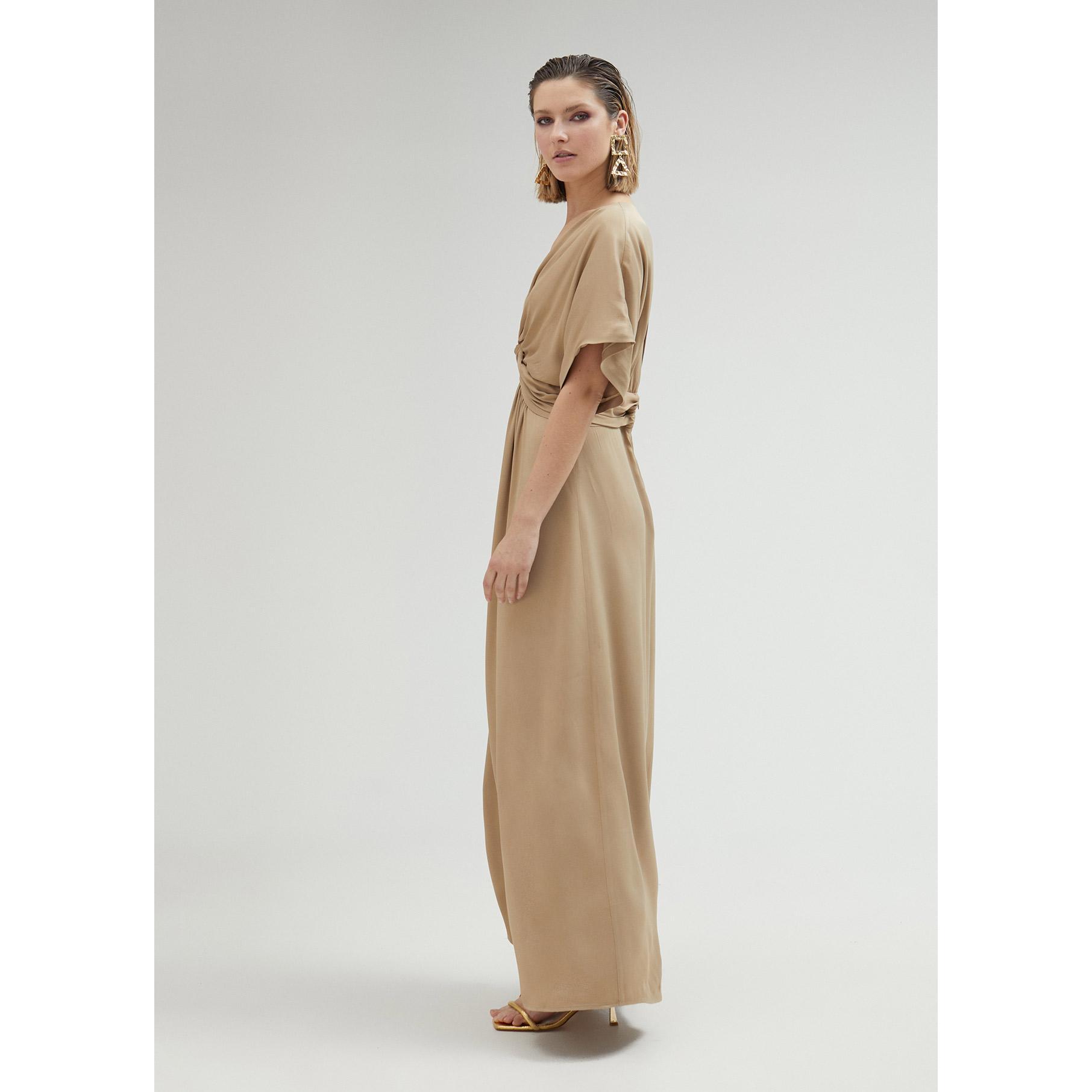 Vestito lungo con drappeggio in vita