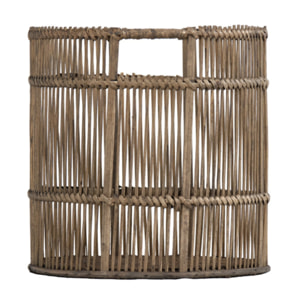 Corbeille ronde en bois de bambou naturel grisé - SACHA 1163