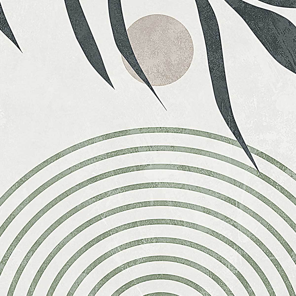 Tableau abstrait feuillage et arches Toile imprimée