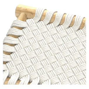Banc 2 places 90 cm tressé en macramé et branche de teck - Kira