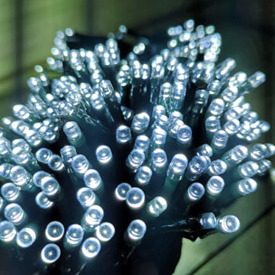 Guirnalda de luz led solar con 400 bombillas - cable de 4 metros, led blanco frío y panel solar policristalino