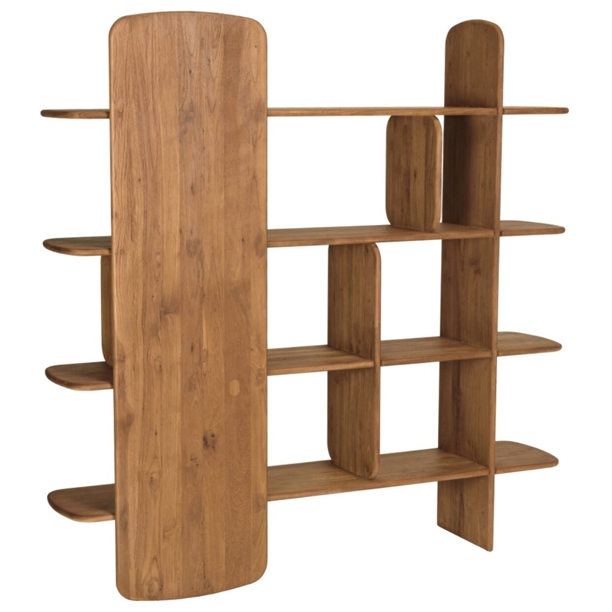 SIXTINE - Bibliothèque 160x160cm en bois de teck recyclé