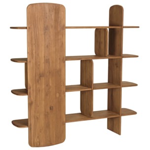 SIXTINE - Bibliothèque 160x160cm en bois de teck recyclé