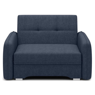 Michelle - fauteuil convertible avec coffre en velours - Bleu
