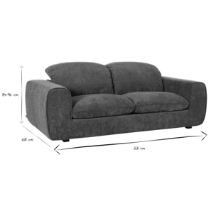 Canapé convertible avec têtières ajustables 3 places en tissu effet velours texturé vert kaki NOAM
