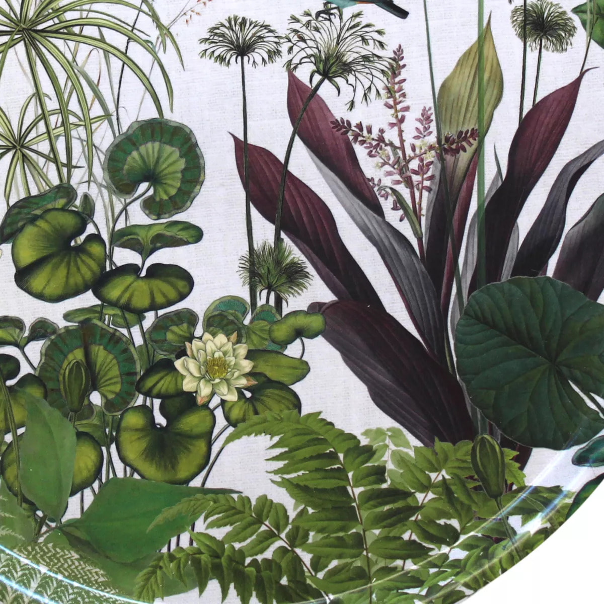 Plateau bois imprimé vert Nenuphars parchemin