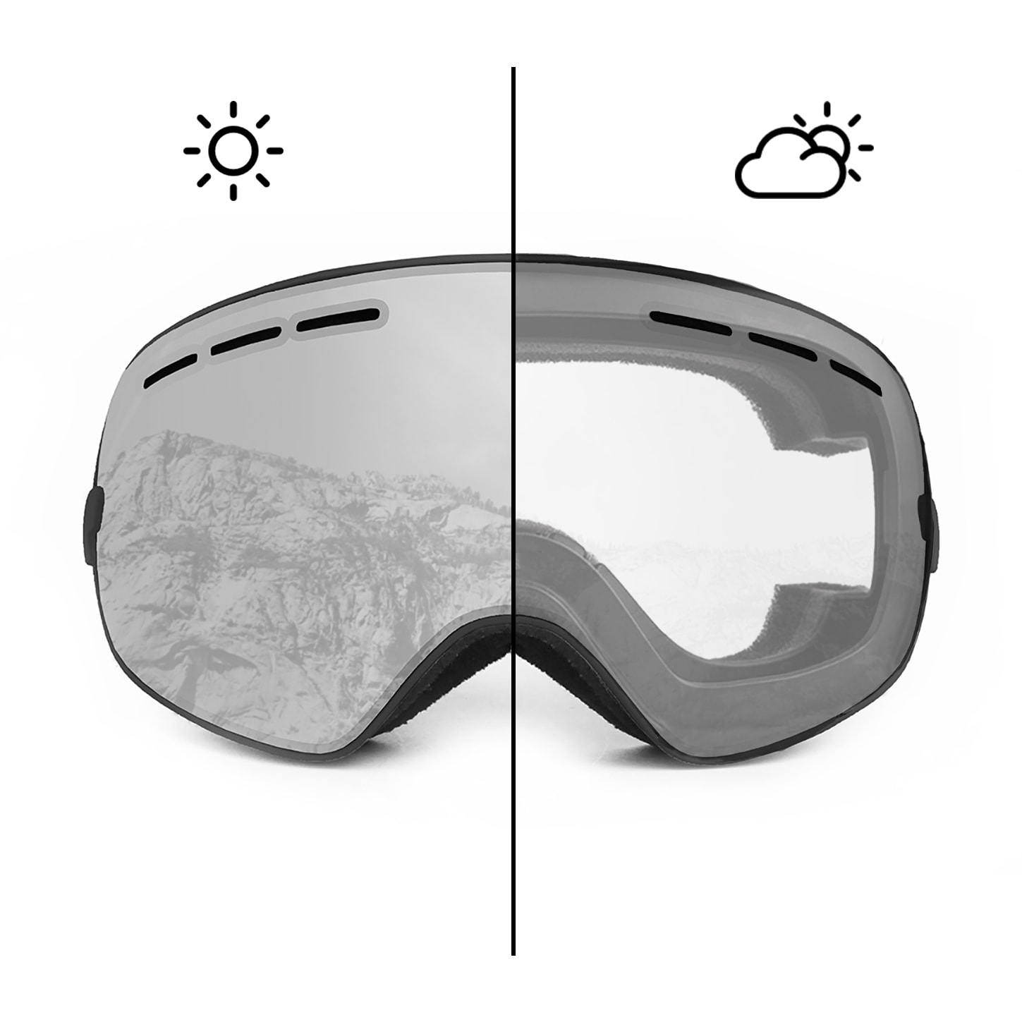 Gafas de esquí OCEAN CERVINO - Negro / Fotocromática