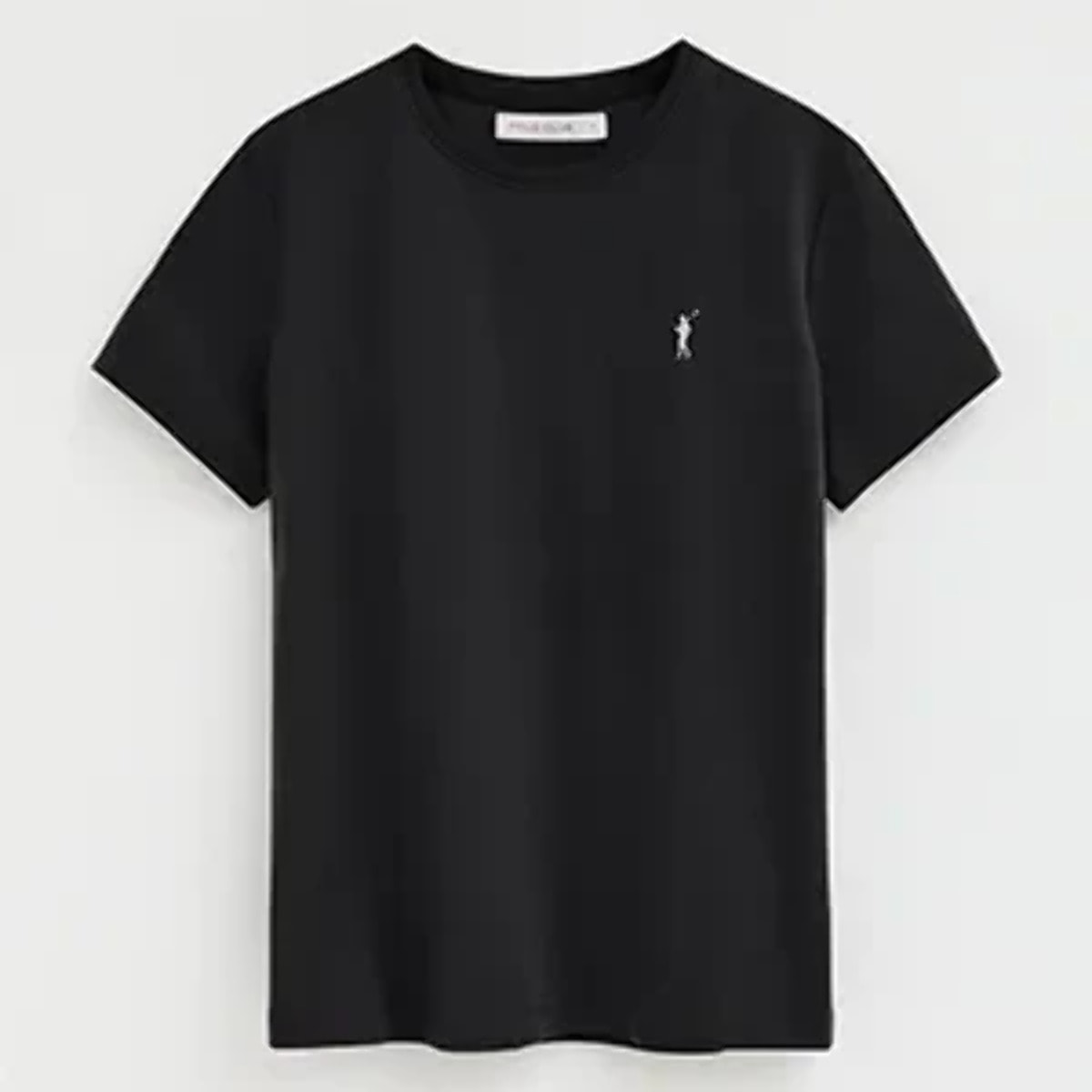 Maglietta nera a maniche corte e a girocollo con ricamo Rigby Go