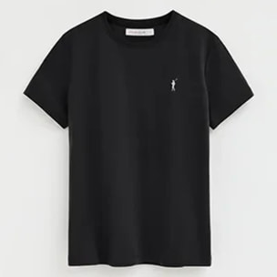 Maglietta nera a maniche corte e a girocollo con ricamo Rigby Go