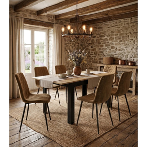 Tavolo allungabile moderno Artisan rovere e nero