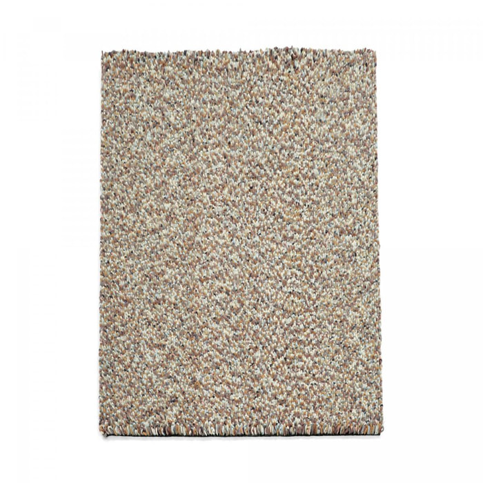 Tapis longs poils shaggy tissé en laine motif faux uni KABE