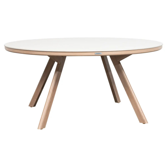 Table de jardin Nelora 8 places ronde beige