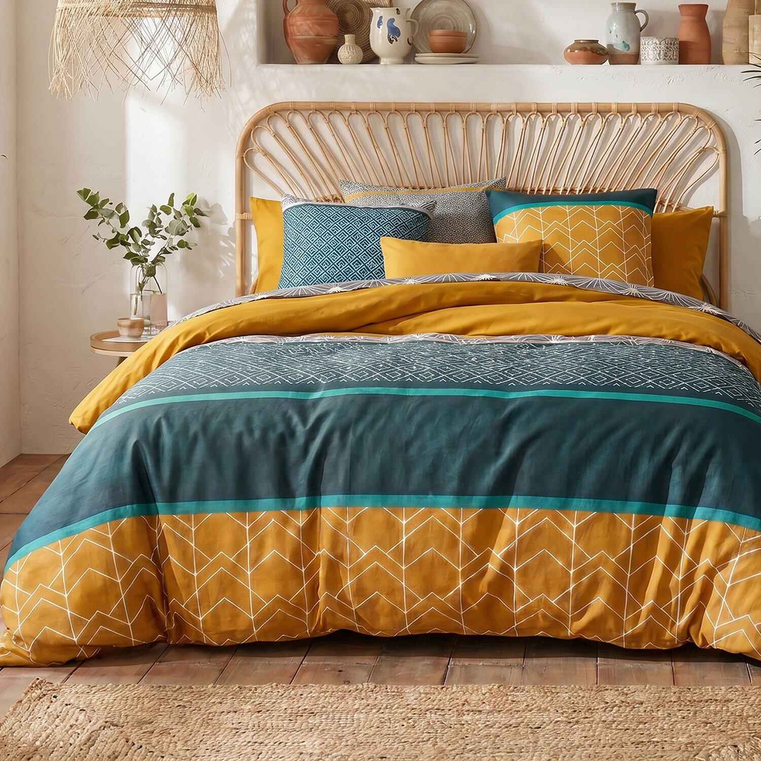 Parure Housse de Couette 3pcs 100% coton 57fils Lupin