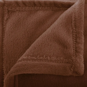 Plaid flanelle Ollis marron tonka 230x180cm