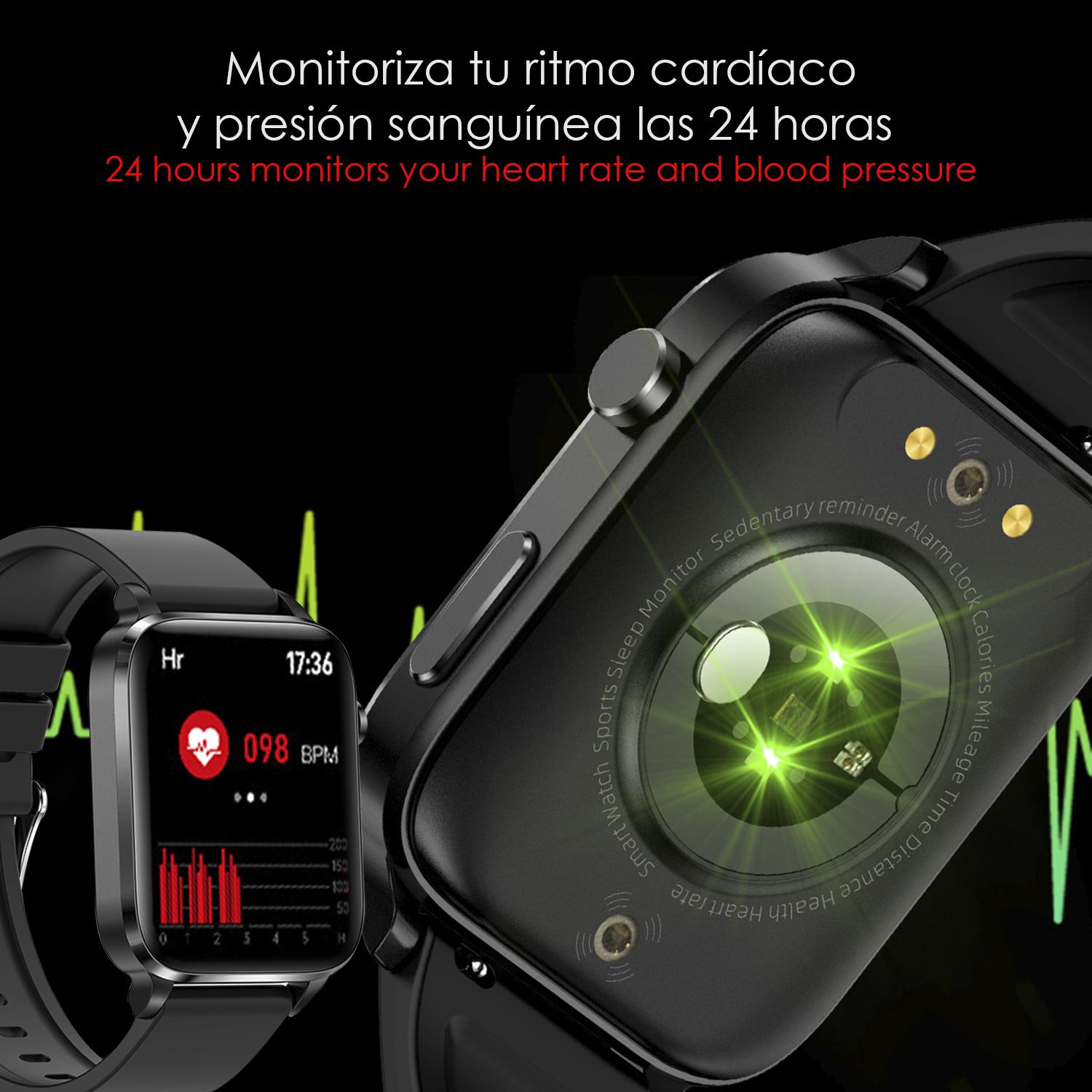 Smartwatch F100 con terapia laser per la salute a doppia sonda. Monitoraggio O2, tensione e termometro. Varie modalità sportive. Cinturino in pelle.