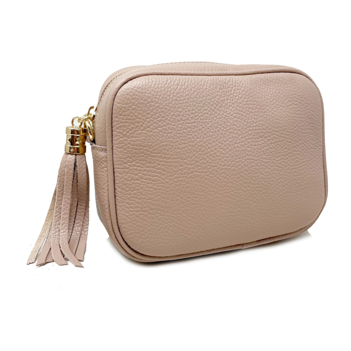 Chicca Borse - Tracollina Clutch Donna in Vera Pelle - Colore Cipria