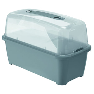 Huerto Urbano con invernadero de 52 litros en polipropileno 77 x 38 x 82 cm color gris